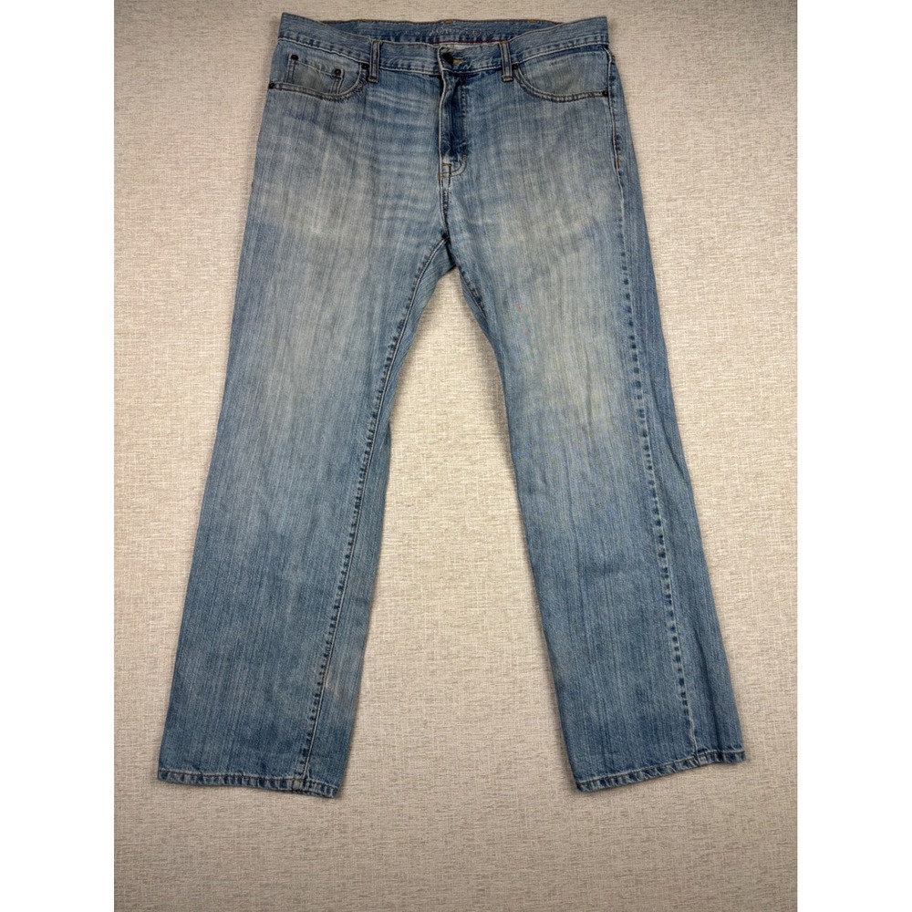 Old Navy Mens 36x32 Jeans Grungy Light Blue Washed Denim Grainy Faded Pants